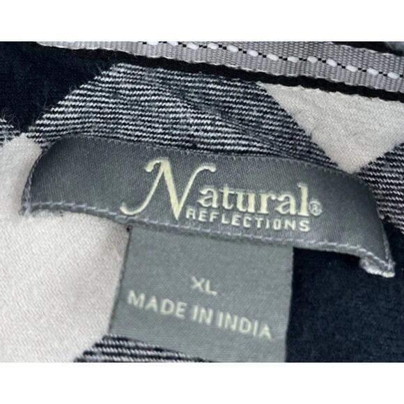 Natural Reflections Womens XL Plaid Flannel Shirt White Buffalo Check Boyfriend - Picture 5 of 7